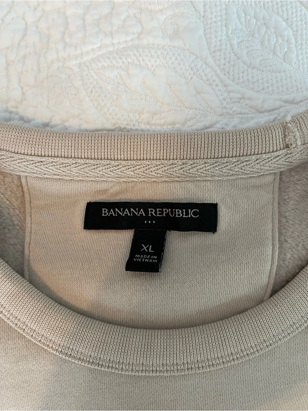 Women’s Banana Republic Cream Sweatshirt with Monogram - Picture 2 of 5